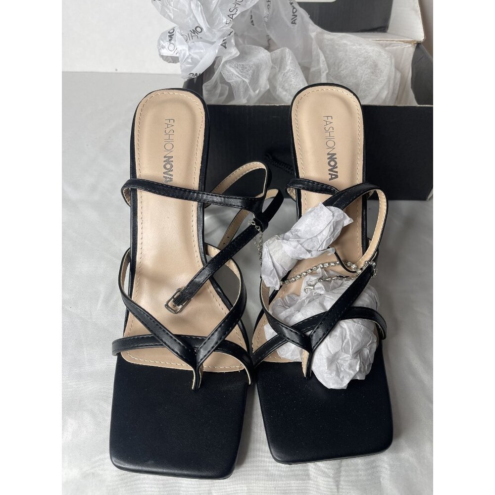 Fashion Nova‎ Jaxon Heels Size 11 Black 4" Heels